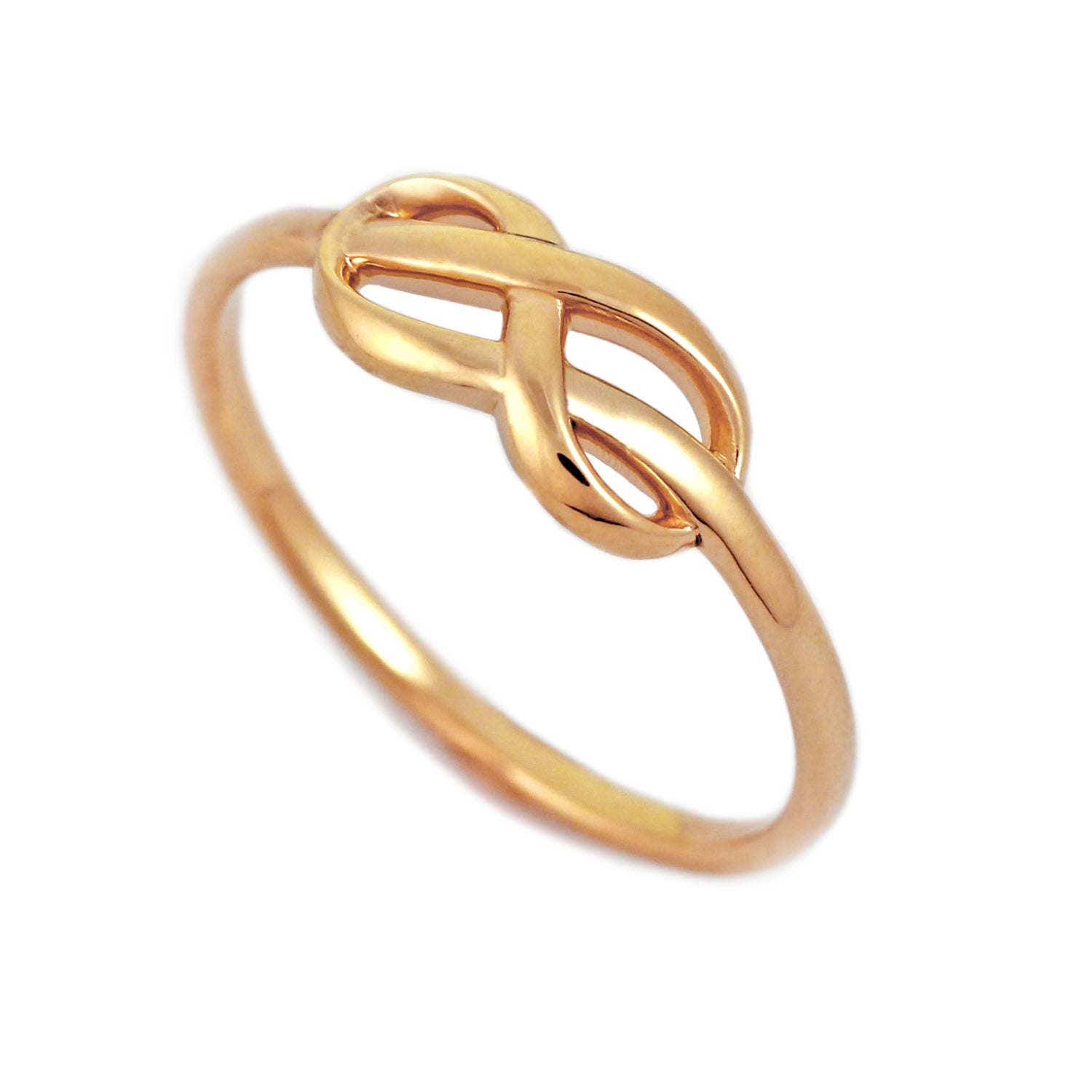 Infinity knot ring 14k yellow gold promise ring