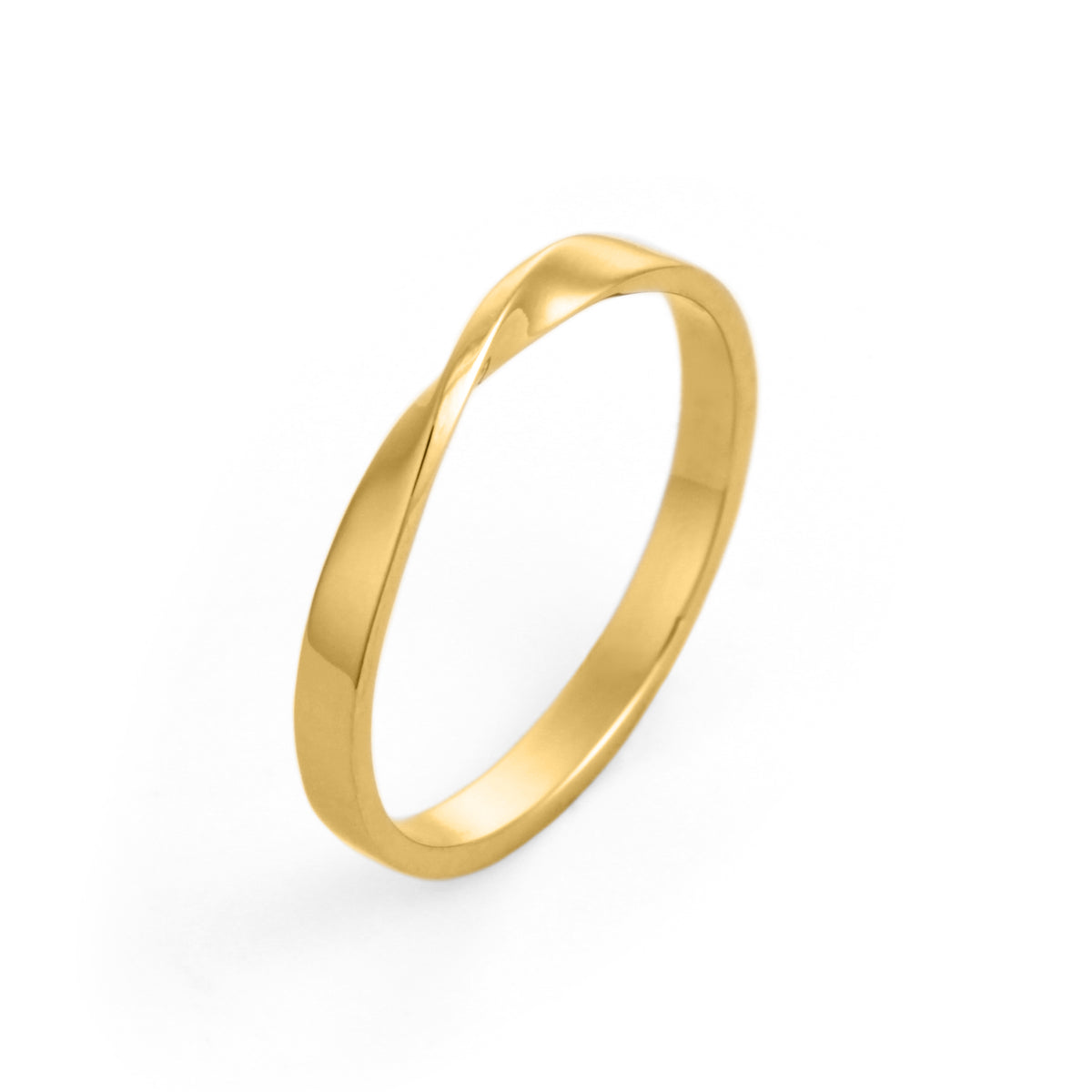 14k gold mobius ring in yellow gold white gold rose gold