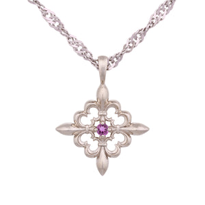 Fleur de lis pendant gold amethyst