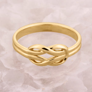 Gold Infinity ring promise knot ring