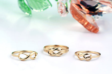 gold infinity ring promise ring collection