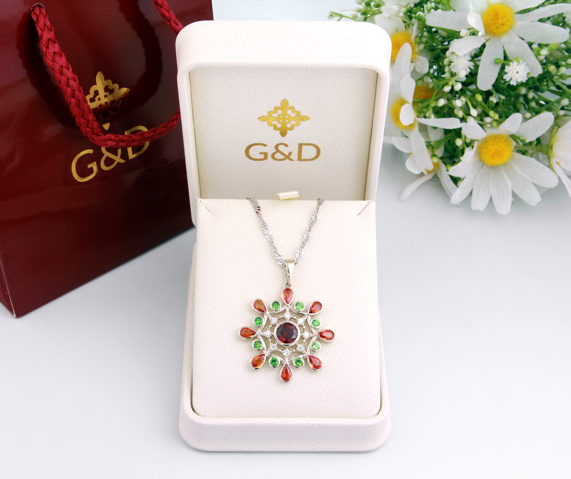 Luxury Flower  Statement Pendant Gold