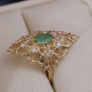 Emerald ring with diamonds video