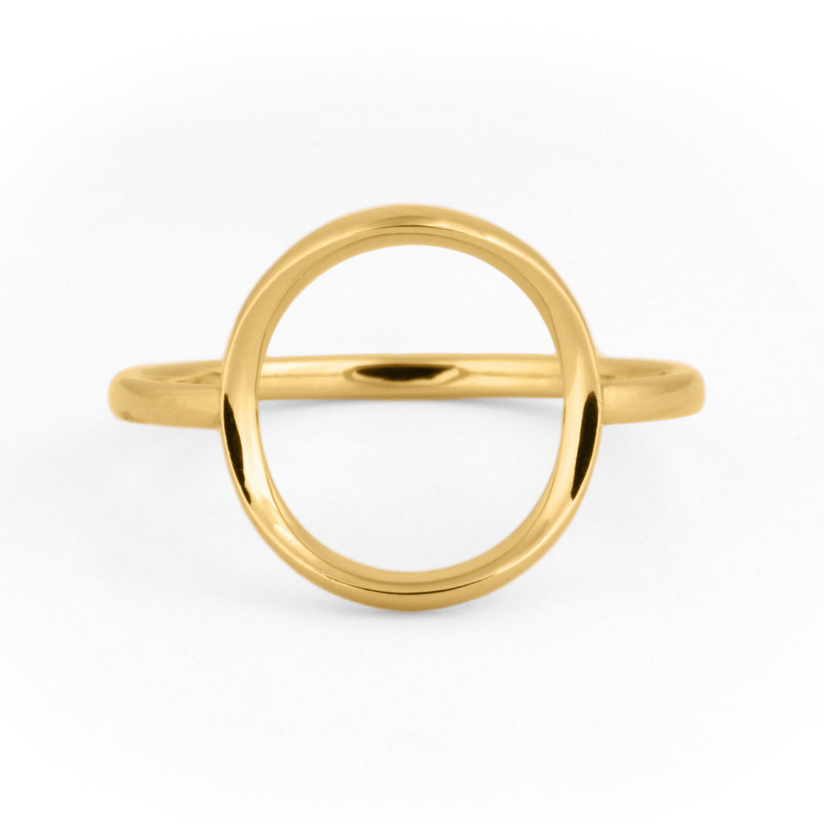 karma open circle ring in 14K yellow gold