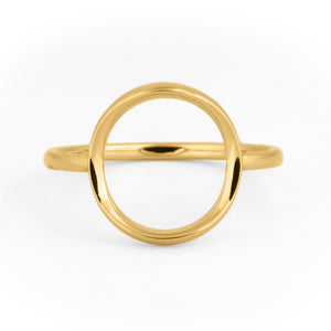 karma open circle ring in 14K yellow gold